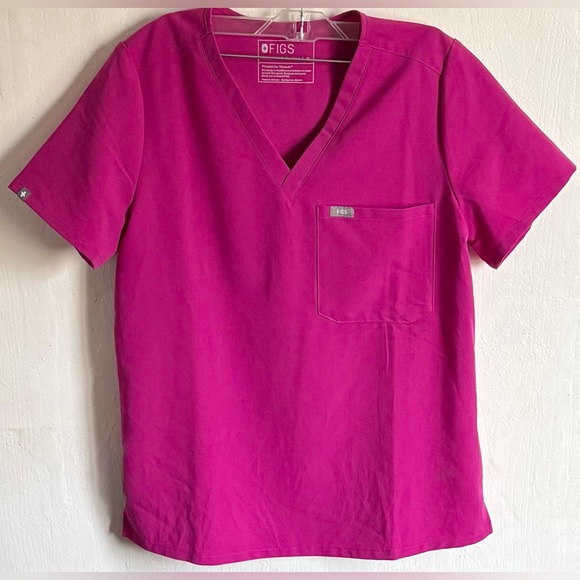 FIGS Raspberry Sorbet Scrub Set Jogger Scrub Pants & Scrub Top Size M - Picture 6 of 11